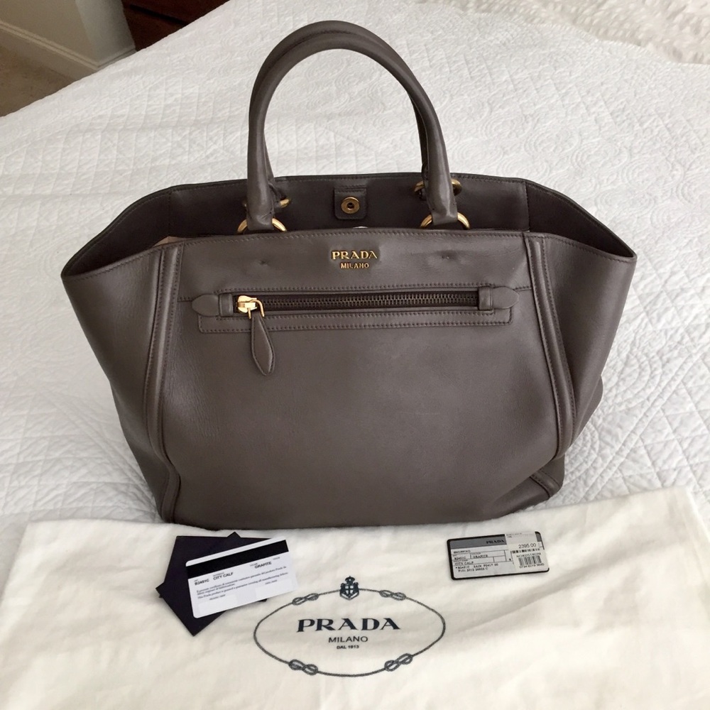 PRADA City Calf Shopper Tote